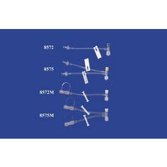 Mila, Doppel-T-Verlängerungsset mit 2 Stasisventilen, befestigter Kappe, Injektionsstelle, Klemme und rotierendem Luer-Stecker – 12 Ga x 13 cm (5 Zoll) – Ansaugvolumen = 0,9 ml pro Lumen